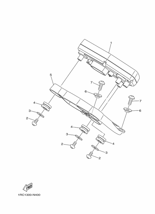 Yamaha 1RC-83500-10 Meter Assy — shown on the Meter parts diagram