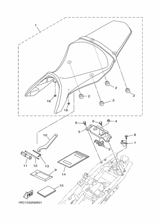 Yamaha 1RC-28199-EL Manual,Owner'S — shown on the Seat parts diagram