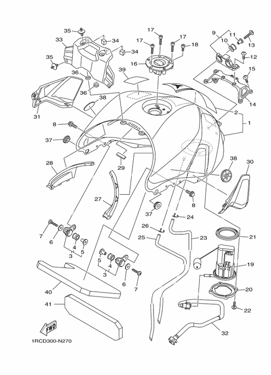 Yamaha 1RC-24244-00 . Graphic, Fuel Tank 1 — shown on the Fuel Tank parts diagram