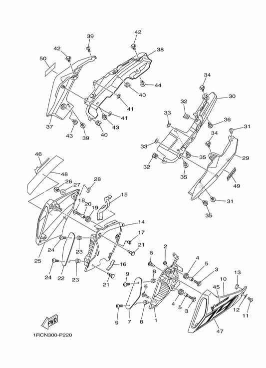 Yamaha 1RC-2173F-00 Graphic 2 — shown on the Side Cover parts diagram