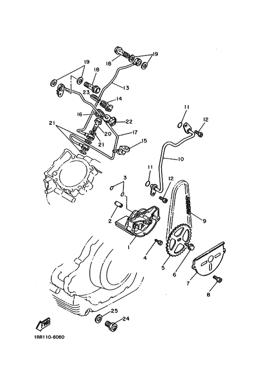Yamaha 4X7-13171-00 Pipe, Delivery 2 — shown on the Oil Pump parts diagram