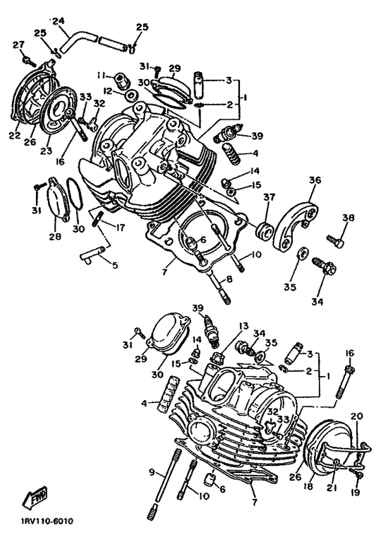 Yamaha 90201-125A3 Washer, Plate — shown on the Cylinder Head parts diagram
