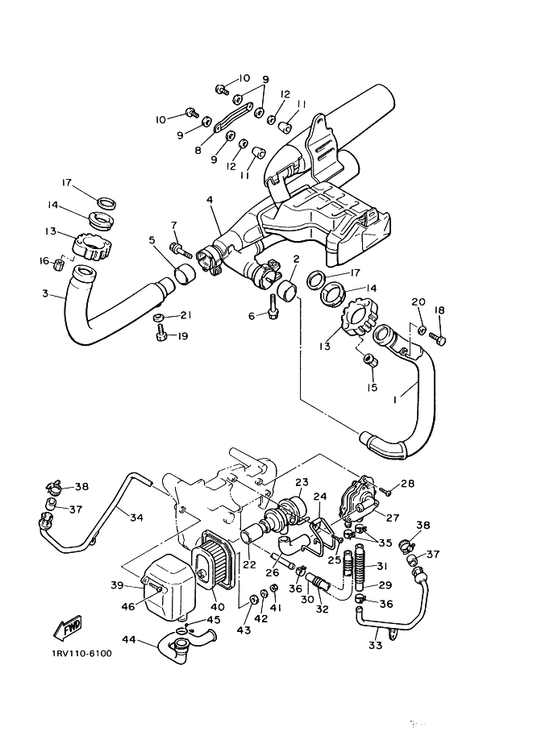 Yamaha 3YF-14755-00 . Gasket, Silencer — shown on the Exhaust parts diagram