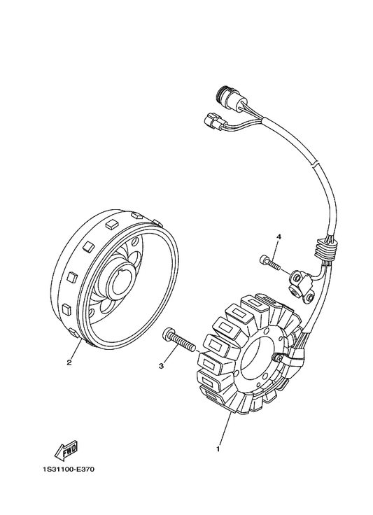 Yamaha 1S3-81450-00 Rotor Assy — shown on the Generator parts diagram