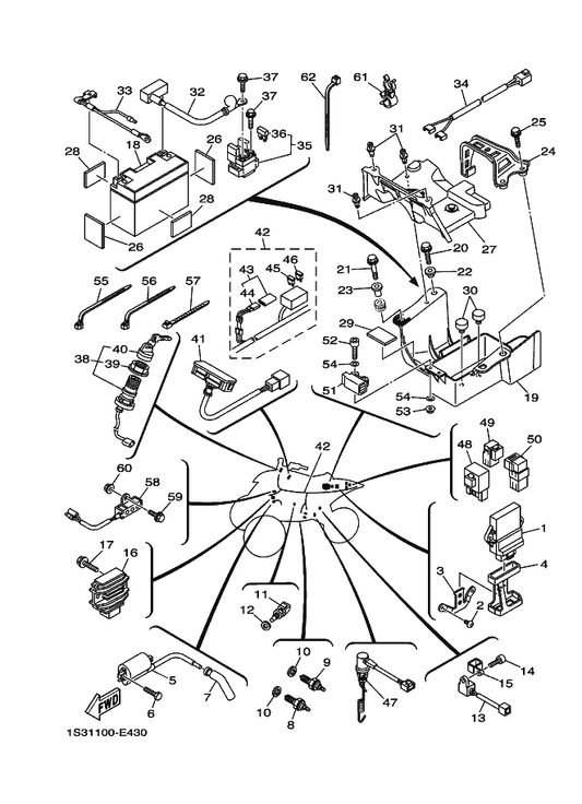 Yamaha 90387-063G3 Collar — shown on the Electrical 1 parts diagram