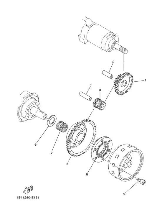 Yamaha 5BP-15590-00 Starter One-Way Assy — shown on the Starter Clutch parts diagram
