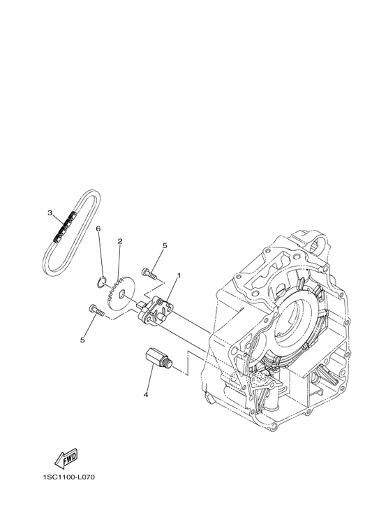 Yamaha 1SC-E1456-00 Chain, Primary — shown on the Oil Pump parts diagram