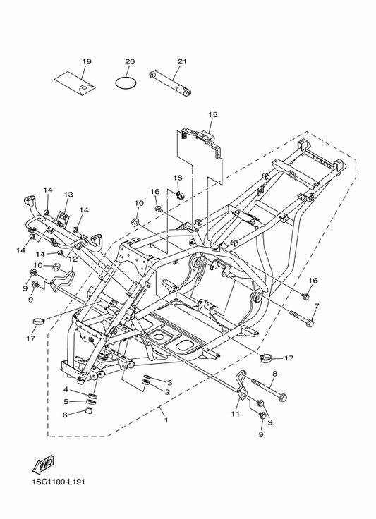 Yamaha 1SC-F8100-00 Tool Kit — shown on the Frame parts diagram