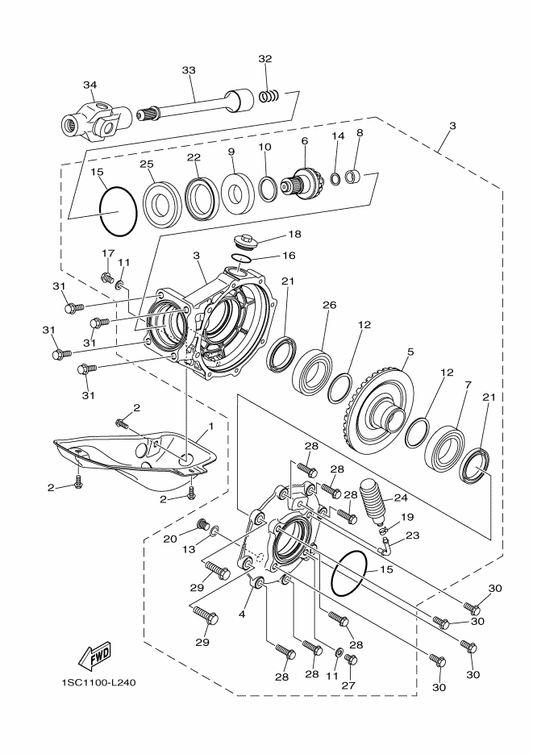 Yamaha 1SC-G5319-00 . Clip — shown on the Drive Shaft parts diagram