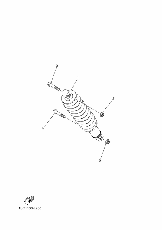 Yamaha 1SC-F2210-00 Shock Absorber Assy, Rear — shown on the Rear Suspension parts diagram