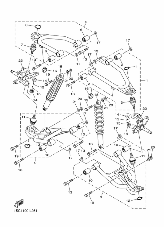 Yamaha 1SC-F3183-00 . Circlip — shown on the Front Suspension & Wheel parts diagram