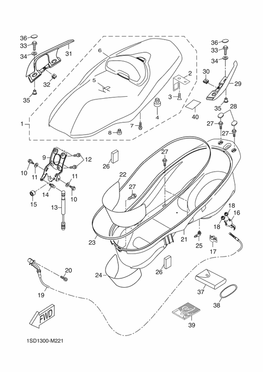 Yamaha 1SD-F8199-E0 Manual,Owner'S — shown on the Seat parts diagram