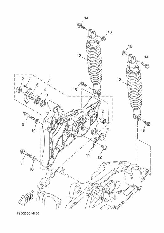 Yamaha 5RU-22117-00 . Cap — shown on the Rear Arm & Suspension parts diagram