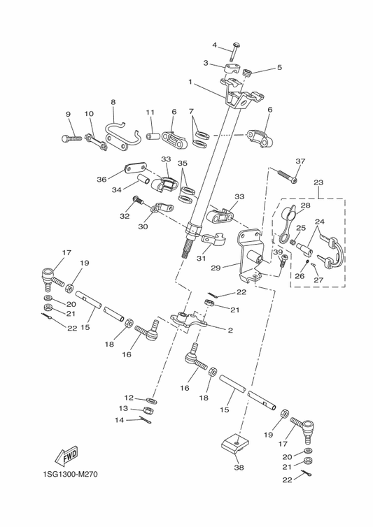 Yamaha 93112-31800 Oil Seal — shown on the Steering parts diagram