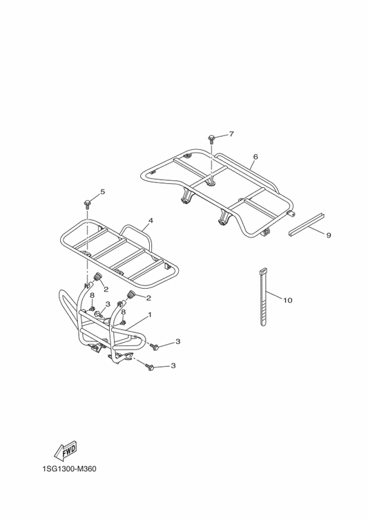 Yamaha 1NS-F4841-00 Carrier, Front — shown on the Guard parts diagram
