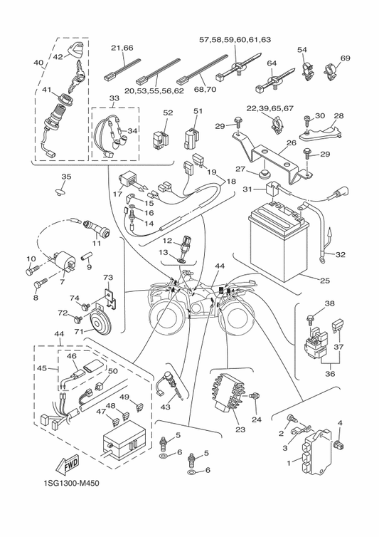 Yamaha 3NS-82370-00 Plug Cap Assy — shown on the Electrical 1 parts diagram