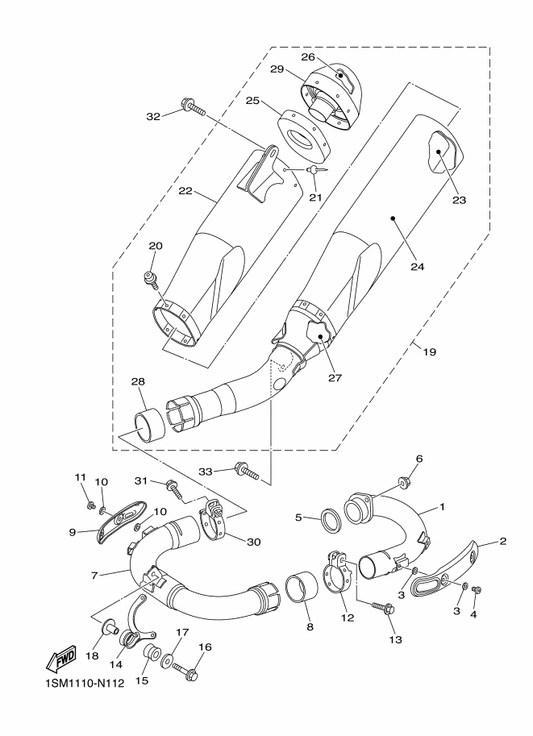 Yamaha 1SL-14715-00 . Band, Muffler — shown on the Exhaust parts diagram