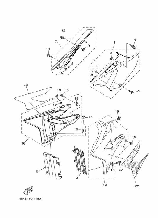 Yamaha 1SS-2173E-60 Graphic 1 — shown on the Side Cover parts diagram