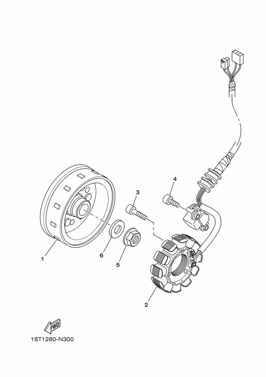 Yamaha BB6-H1450-00 Rotor Assy — shown on the Generator parts diagram