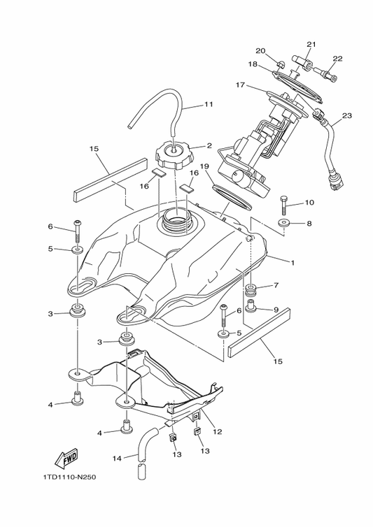 Yamaha 18P-13907-12 Fuel Pump Comp. — shown on the Fuel Tank parts diagram