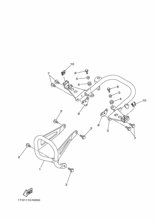 Yamaha 5TG-28215-00 Washer, Special — shown on the Guard parts diagram