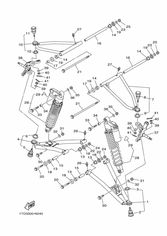 Yamaha 90387-10069 Collar — shown on the Front Suspension & Wheel parts diagram