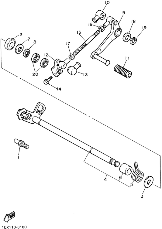 Yamaha 90387-114K8 . Collar — shown on the シフトシヤフト parts diagram