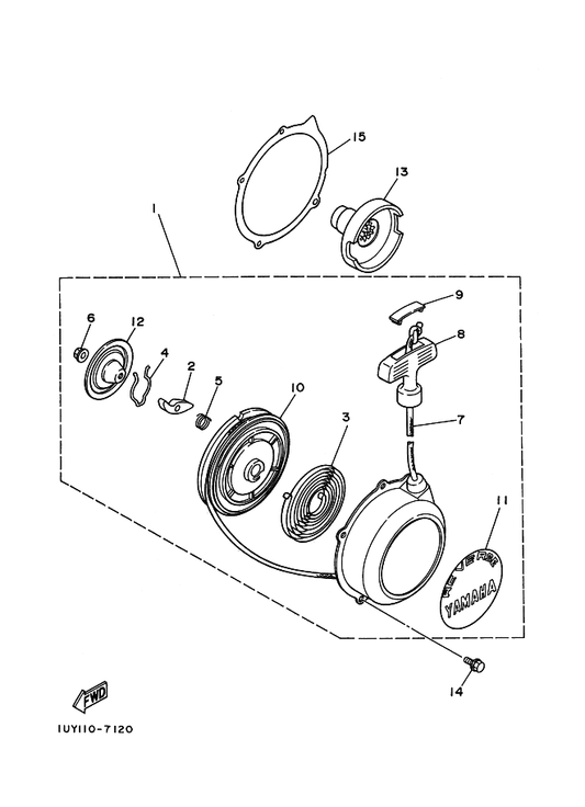 Yamaha 21V-15716-00 . Plate, Drive — shown on the Starter parts diagram