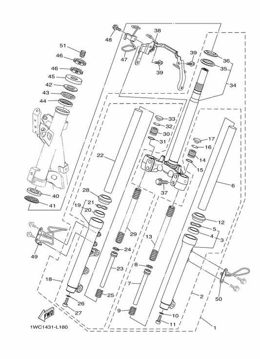 Yamaha 5VV-F3416-00 Cover, Ball Race 2 — shown on the Steering parts diagram