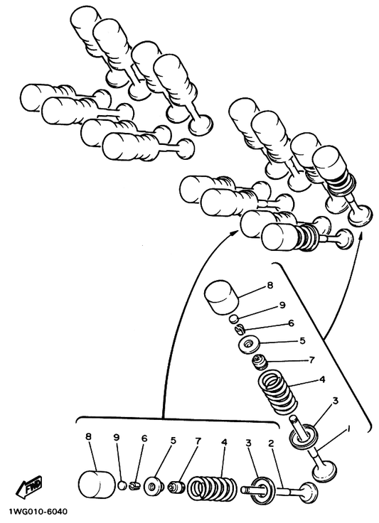 Yamaha 4TV-12113-00 Spring, Valve Inner — shown on the Valve parts diagram
