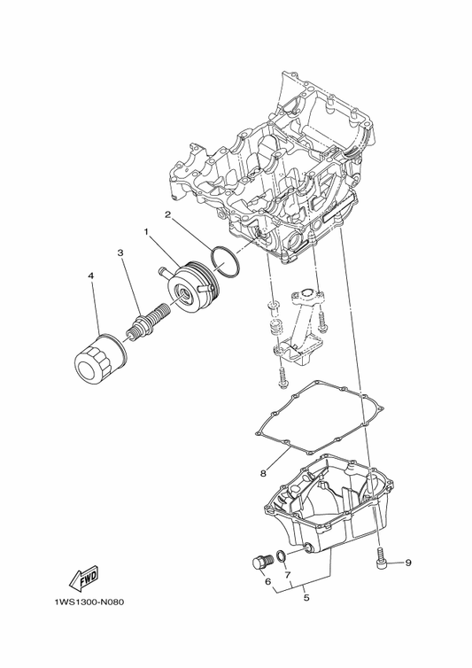Yamaha BU3-E3400-10 Strainer Cover Assy — shown on the Oil Cleaner parts diagram