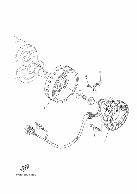 Yamaha B4T-H1450-01 Rotor Assy — shown on the Generator parts diagram