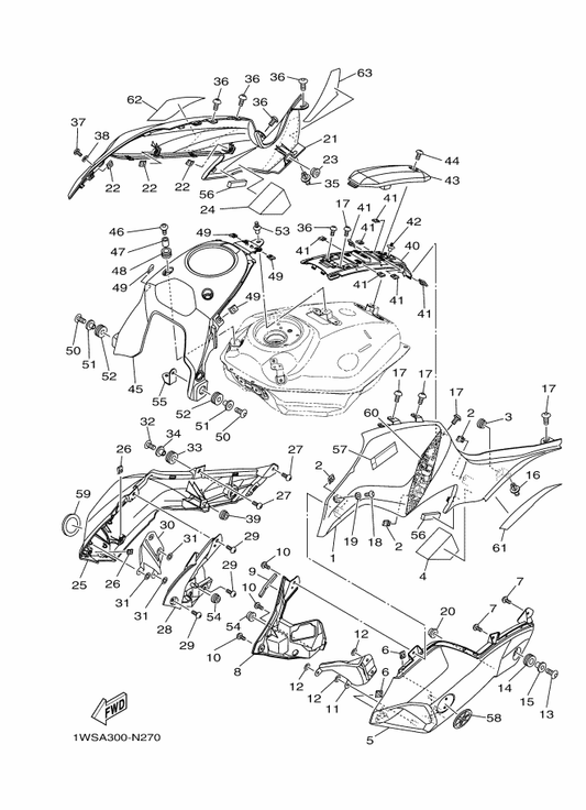 Yamaha 1WS-24245-00 Graphic, Fuel Tank 2 — shown on the Fuel Tank 2 parts diagram