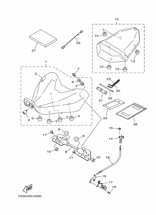 Yamaha BU2-28199-H0 Manual,Owner'S — shown on the Seat parts diagram
