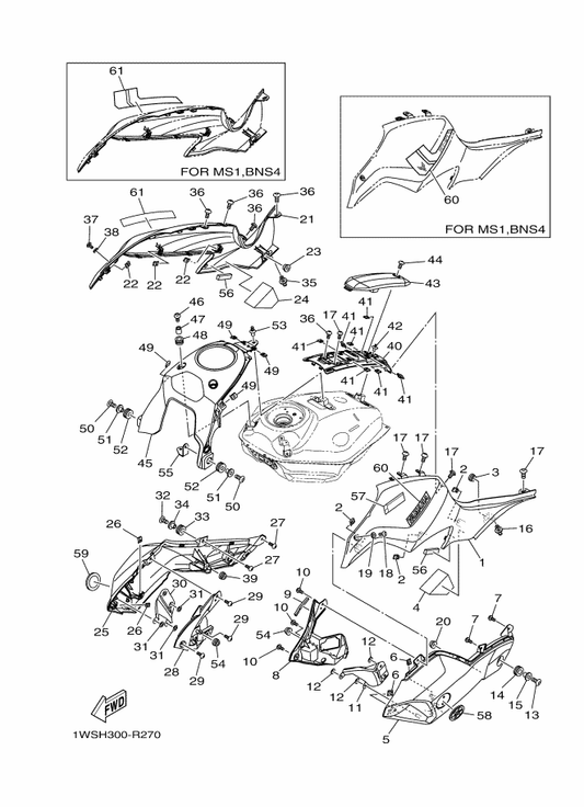 Yamaha 99246-00100 . Emblem, Yamaha — shown on the Fuel Tank 2 parts diagram