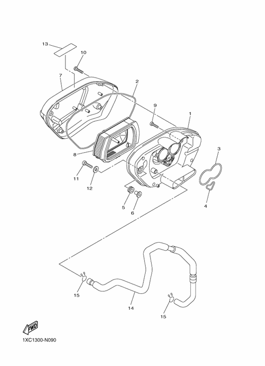 Yamaha 1TP-14451-00 Element, Air Cleaner — shown on the Intake 2 parts diagram