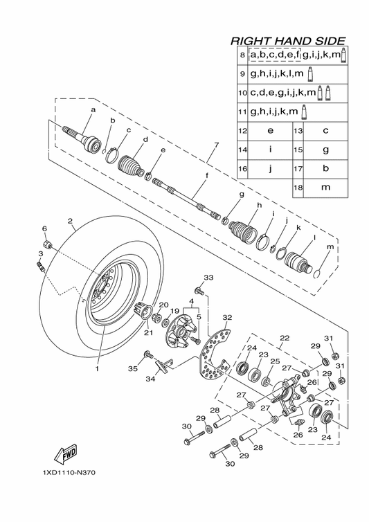 Yamaha 90105-06012 Bolt, Flange — shown on the Rear Wheel 2 parts diagram