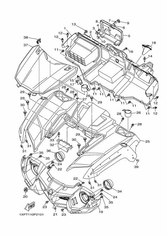 Yamaha 1XP-F1510-20 Front Fender Comp. — shown on the Front Fender parts diagram