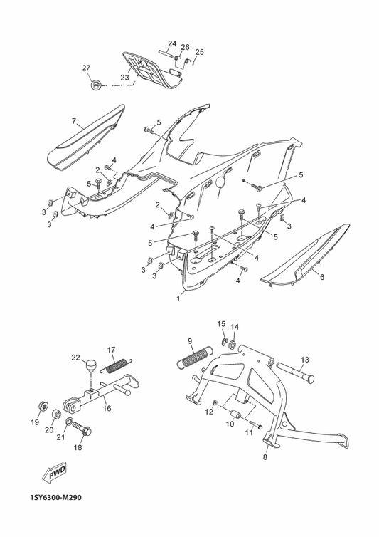 Yamaha 37P-F7111-00 Stand, Main — shown on the Stand & Footrest parts diagram