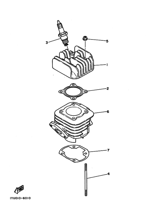 Yamaha 3HK-11351-00 ガスケツト,シリンダ — shown on the シリンダ parts diagram