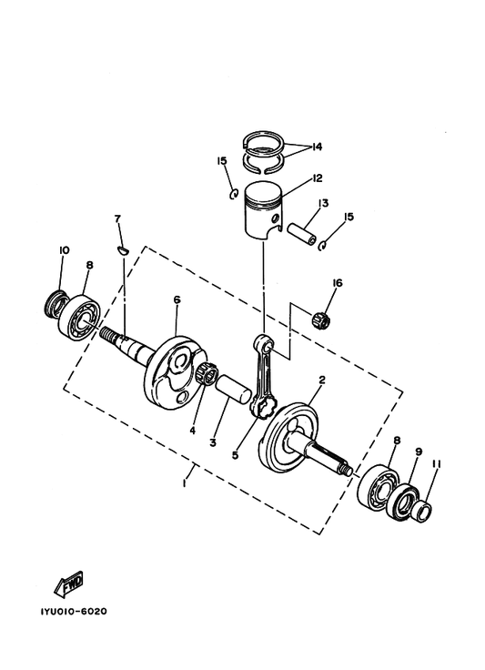 Yamaha 3CP-11631-00-96 ピストン (Std) — shown on the クランクシヤフト. ピストン parts diagram