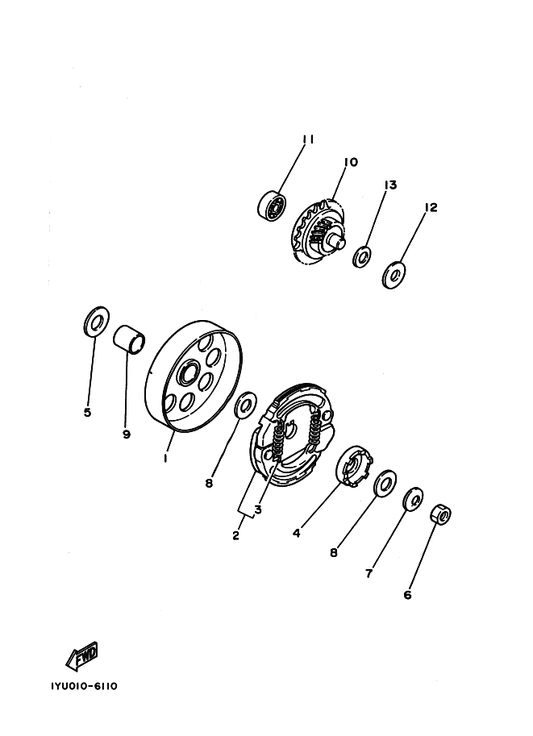 Yamaha 90201-123K4 Washer, Plate — shown on the クラツチ parts diagram