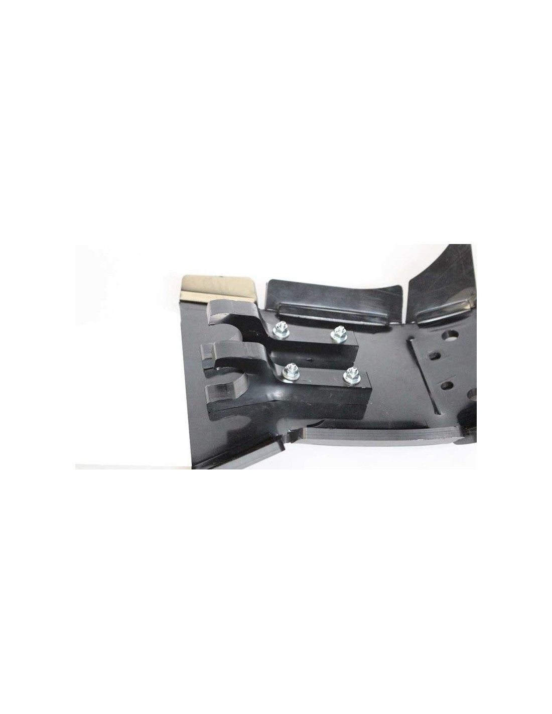 Black HDPE plastic skid plate with linkage guard for KTM 125 / 150 2T