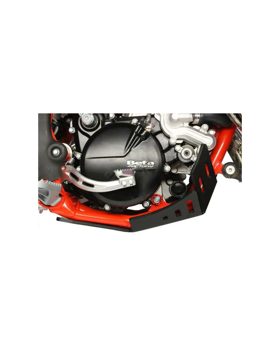 Right side of the black HDPE plastic skid plate for Beta 125RR - 200RR