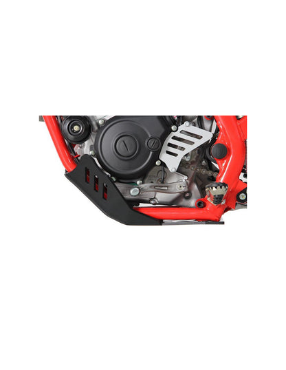Left side of the black 6mm HDPE plastic skid plate for Beta 125RR