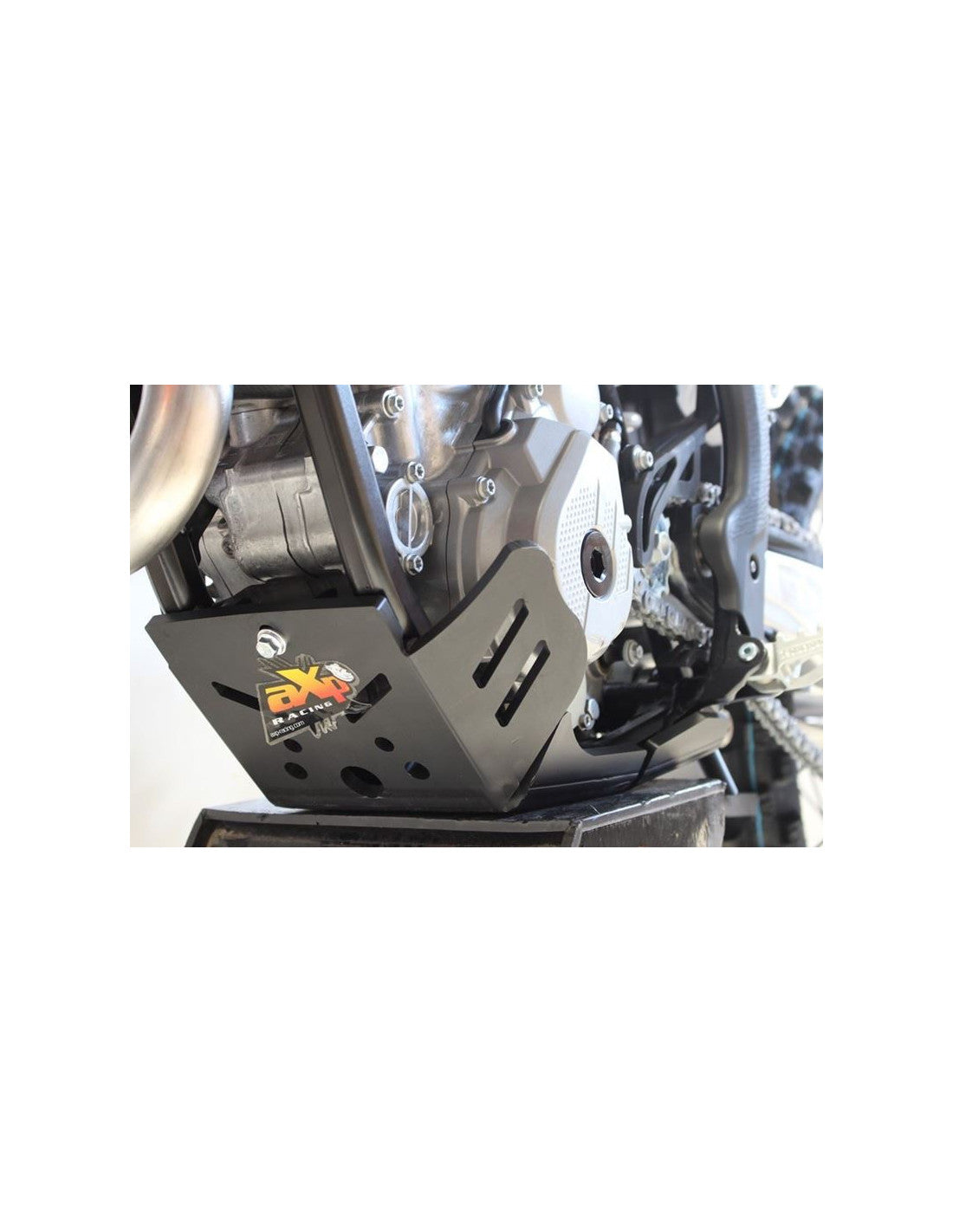 Côté gauche du sabot noir en plastique PEHD avec protection de biellette pour KTM - Husqvarna 250 / 350MX 4T