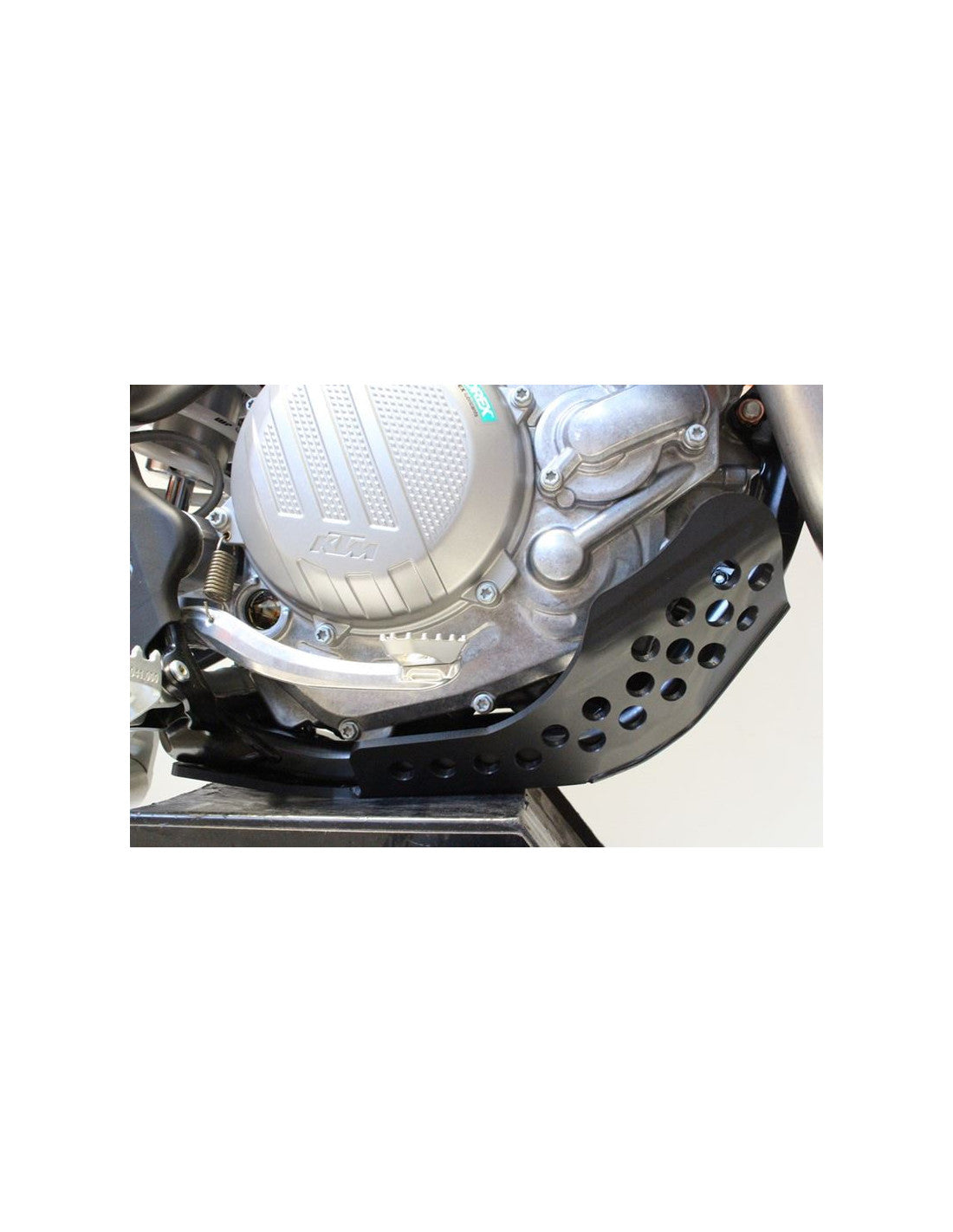 Right side of the black HDPE plastic skid plate for KTM 450SX-F / Husqvarna FC450