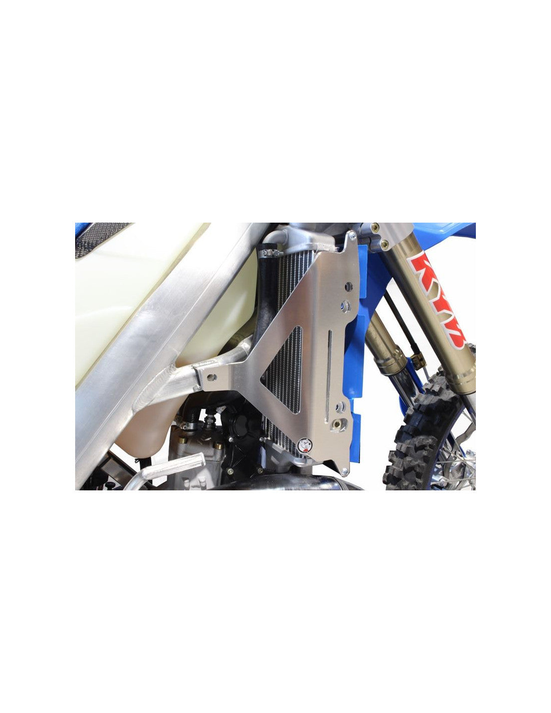 Vue de côté des protections de radiateurs en aluminium pour TM Racing 250 - 300EN
