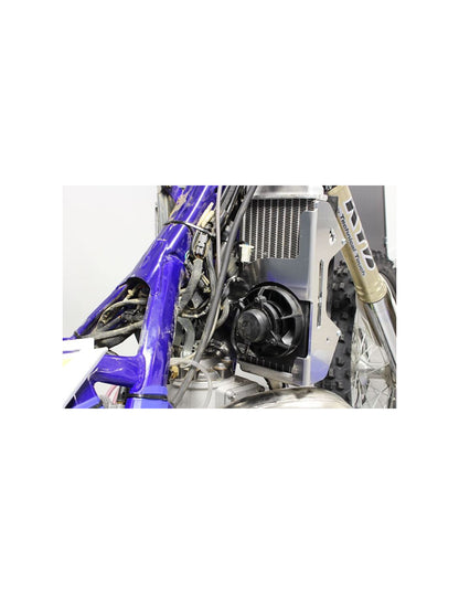 Right side view of the radiator braces in aluminum for Sherco SE250 - SE300 Racing