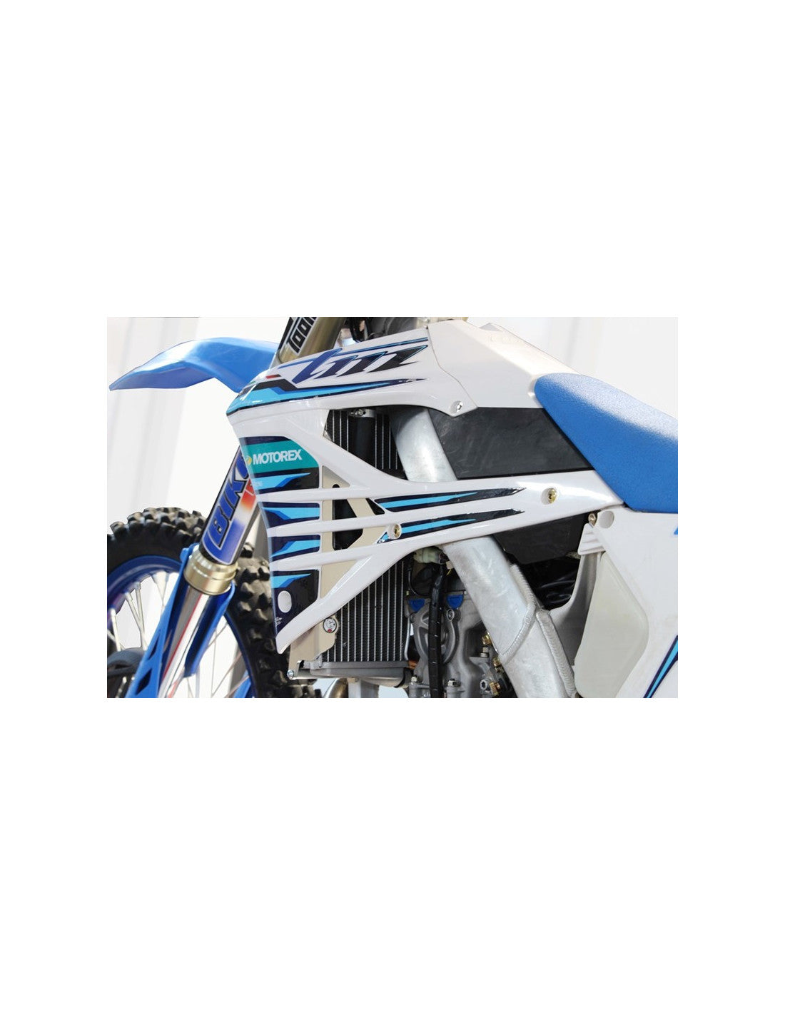 Vue arrière des protections de radiateurs en aluminium pour TM Racing EN250Fi et EN300Fi